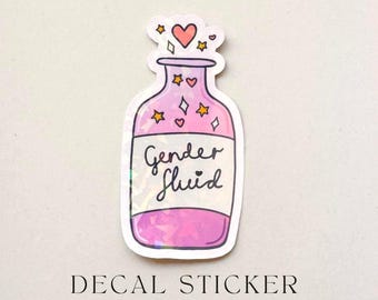 Holographic Potion Bottle Sticker: Gender Fluid Pride LGBTQIA+ Decal