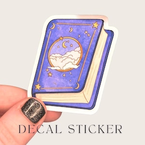 Magic Book Spellbook Die-Cut sticker Decal in Shiny Holo Holographic or Gloss ~ Witch Witchcraft Spell Book ~ Magical Cute Die Cut Stickers
