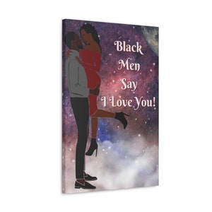 Black Love 20x30 Canvas | Black Couple Wall Art