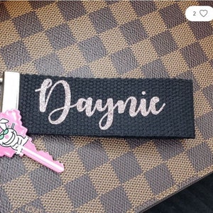 Black Personalized Wristlet Keychain, Gift for Her, Personalized Key Lanyard, Black Key Fob Wristlet, Custom Keychain for woman