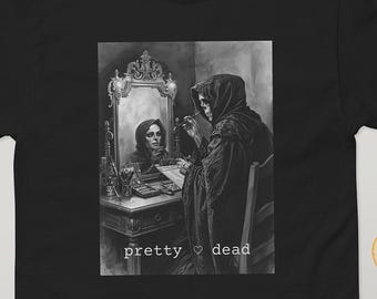 Pretty Dead Shirt, Unisex Goth Graphic Tee, Minimalist Alt Clothing