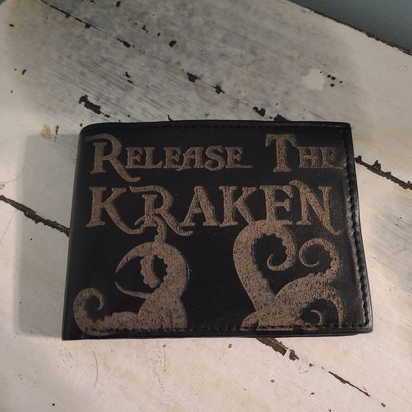 Kraken Leather Wallet Etsy