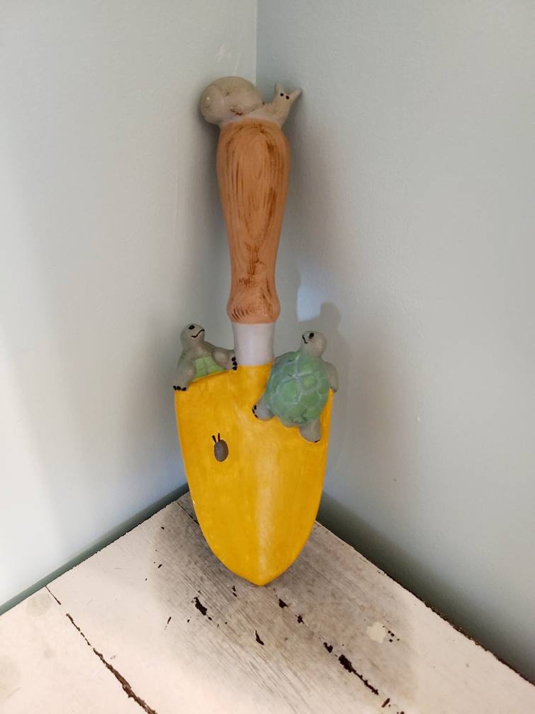 Garden Shovel With Turtles and Snails/ceramic Garden Etsy