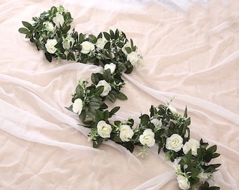 Guirnalda Colgante 2m De Hiedra Y Flores Falsa Seda - Glicinia Artificial Rosa Para Bodas