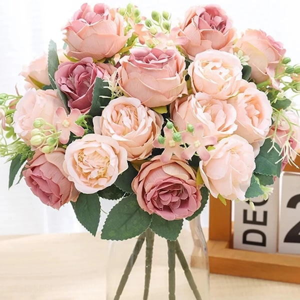 Artificial Rose Flowers \ Silk Roses \ Rose Bouquet Flowers \ Artificial Flowers \ Artificial Rose \ High Quality Roses Head Wedding Roses