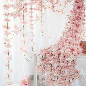 Cherry Blossom Vine \ Sakura Flowers \ Artificial Sakura Flowers \ Sakura Flower Vine \ Artificial Flower Vine 5.9 ft \ Sakura Floral Decore