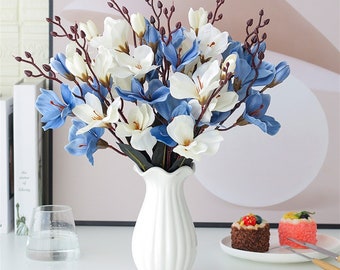 Künstliche Magnolie \ Künstliche Blumen \ Künstlicher Blumenstrauß \ Trockenblumenstrauß \ Vasensträuße \ Vase Künstliche Blumen