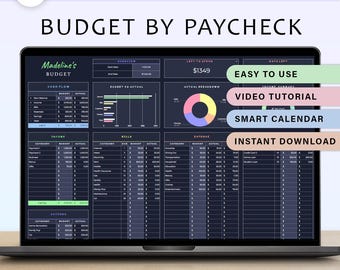 Budget By Paycheck Budget Planner Spreadsheet Weekly Budget Template Bill Tracker Financial Bi Weekly Fortnightly Monthly Google Sheets