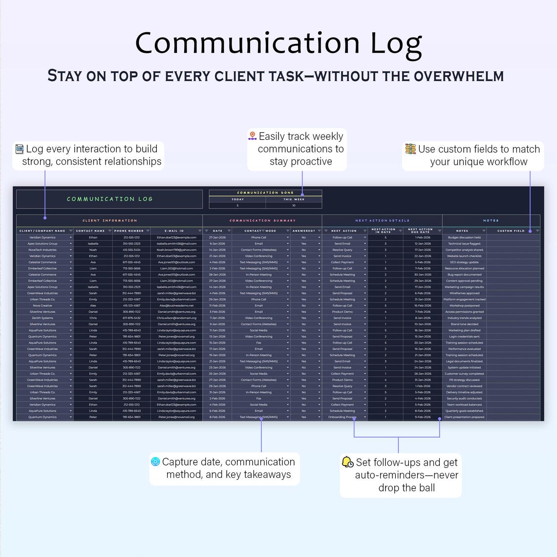 Customer Database Tracker Example Client Tracker CRM Template Invoice Tracker Spreadsheet for Small ...