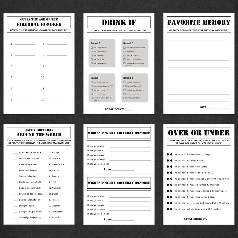 40th Birthday Games Bundle 40th Birthday Party Games 1984 Trivia Born in 1984 40 year old Men Women Him Her Quiz EDITABLE Instant Digital image 6