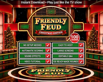 Christmas Feud Family Game Christmas Games Christmas Friendly Feud Xmas Party Game Trivia Quiz