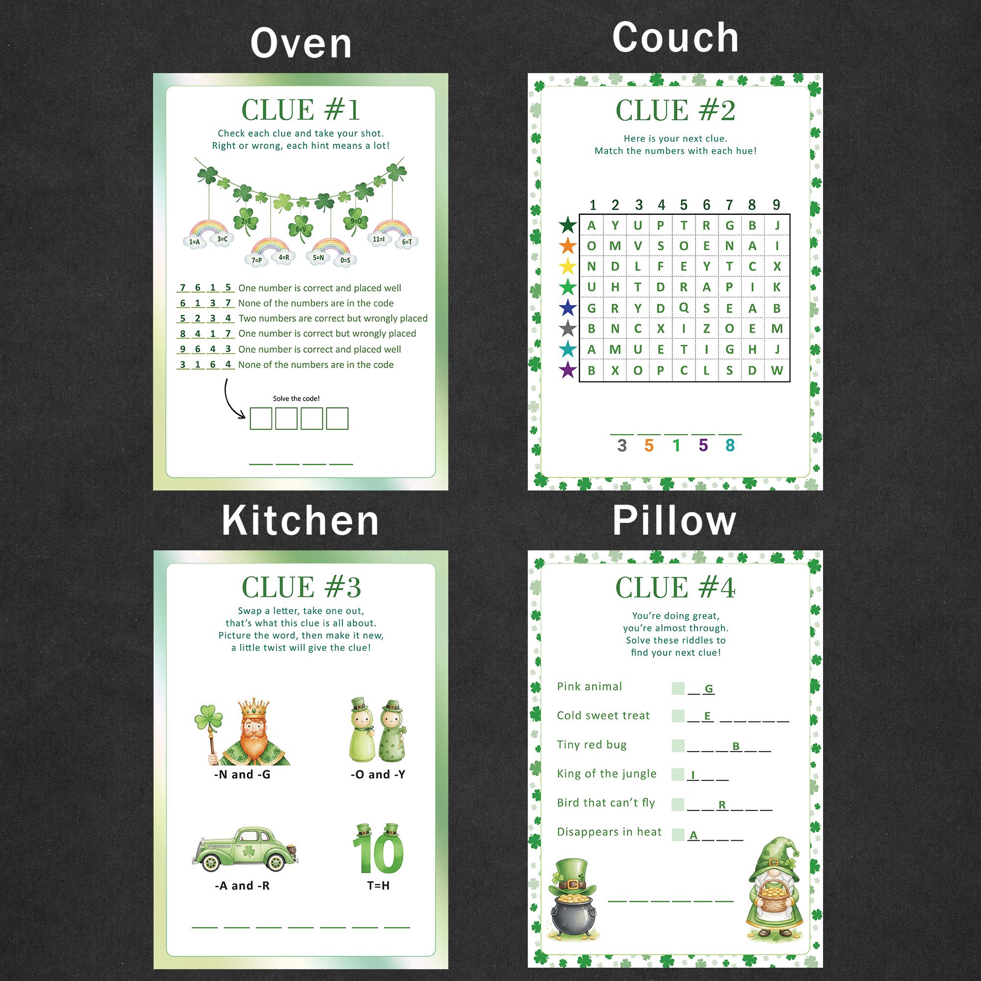 St Patricks Day Treasure Hunt for Older Kids Leprechaun Scavenger Hunt ...