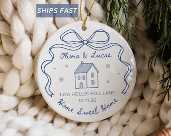 Home Sweet Home Ornament New Home Ornament First Home Christmas Ornament Personalized Our First House Ornament Custom Housewarming Address