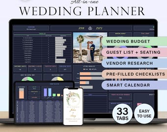 Wedding Planner Spreadsheet Wedding Planning Template Wedding Budget Wedding Checklist Guest List Seating Plan Chart Itinerary Google Sheets