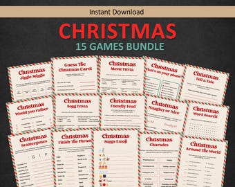 Christmas Game Printable Christmas Party Games Bundle Christmas Family Games Christmas Trivia Kids Classroom Activities Adult