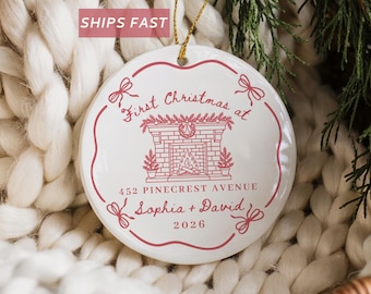 First Christmas in New Home Ornament First Home Christmas Ornament Personalized Our First House Ornament Custom Housewarming Gift Address