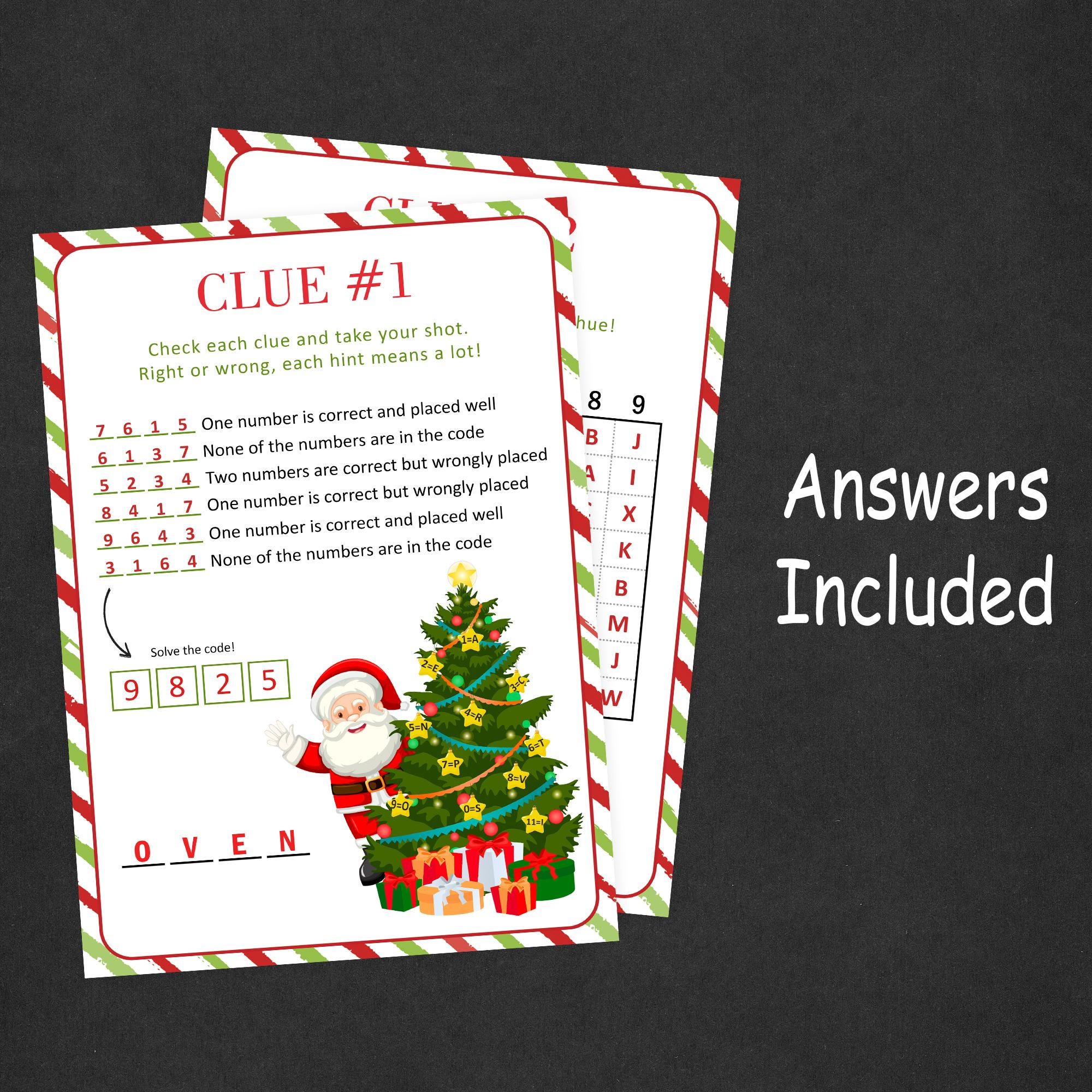 Christmas Scavenger Hunt for Kids Holiday Indoor Hunt Clues Treasure ...