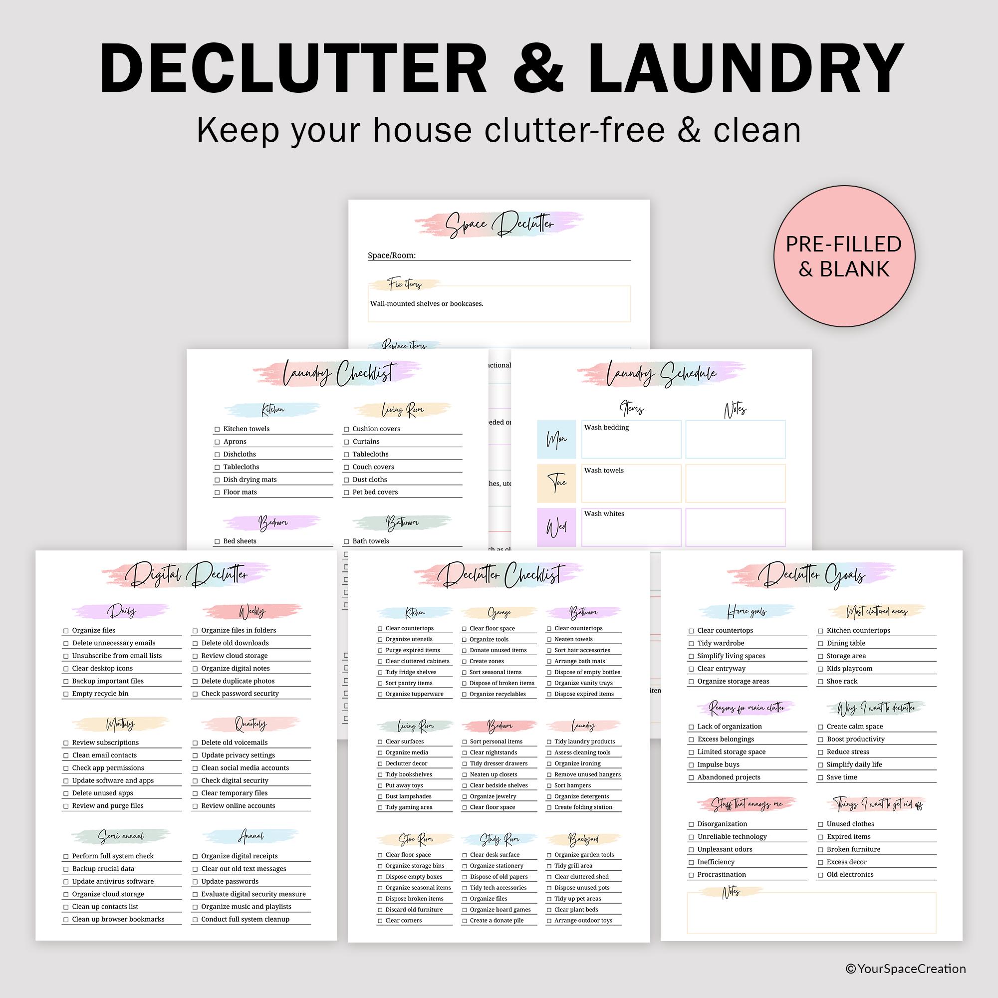 Cleaning Schedule Cleaning Checklist Cleaning Planner Daily Weekly ...