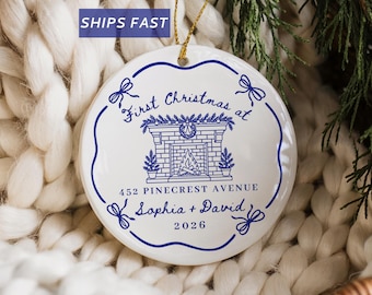 New Home Ornament First Christmas in New Home Ornament Personalized Our First House Ornament Custom Housewarming Gift Address