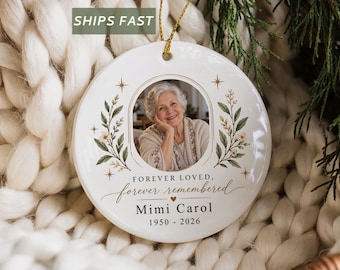 Custom Photo Memorial Ornament Dad Picture Memorial Ornament Lost Loved One Gift Sympathy Ornament Personalized Mom Remembrance Ornament