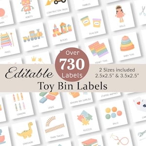 Toy Bin Labels Playroom Label Trofast Toy Storage Box Organization Visual Stickers EDITABLE