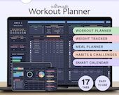 Workout Planner Spreadsheet Exercise Tracker Template Fitness Planner Gym Weight Loss Tracker Weight Lifting Training Pilates Google Sheets