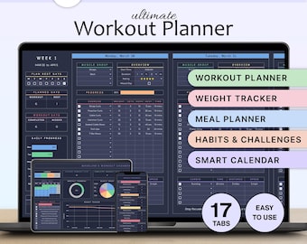 Workoutplanner-spreadsheet Trainingstrackersjabloon Fitnessplanner Fitnesstracker Gewichtsverliestracker Gewichtheffen Pilates Google Spreadsheets