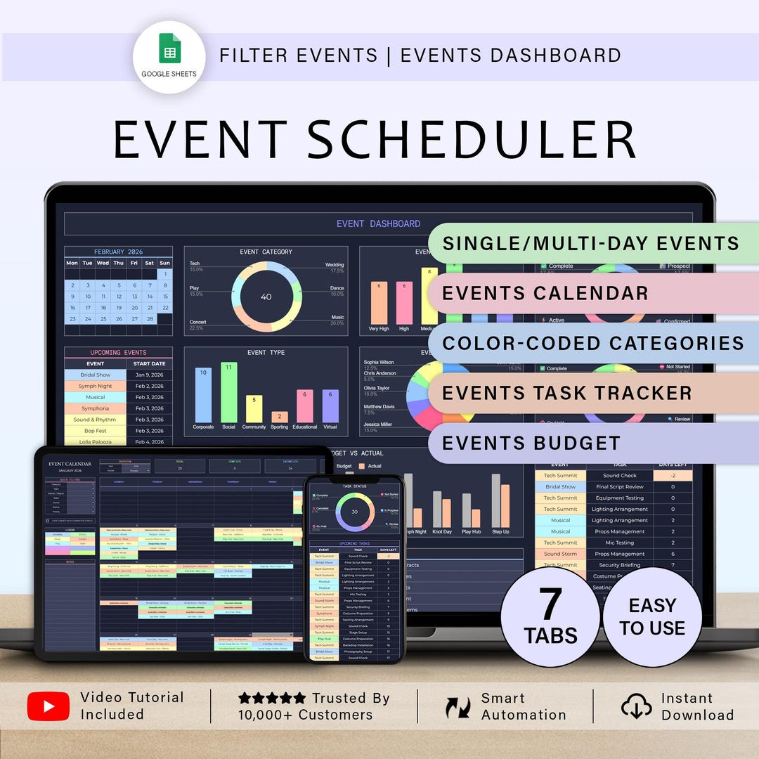 Event Calendar Event Scheduler Template Events Planner Multi-day Event ...