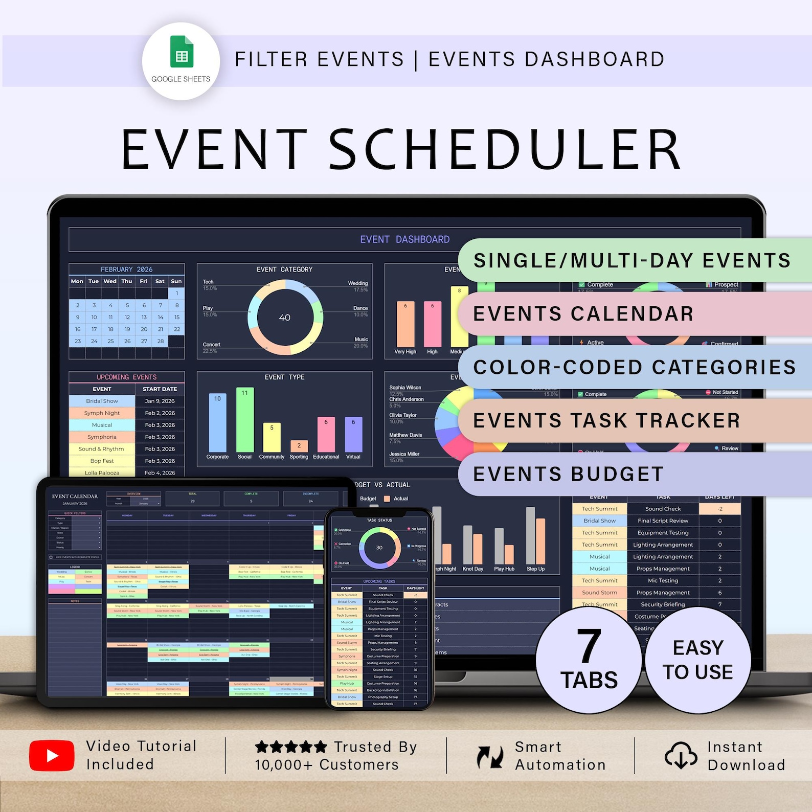 Event Calendar Event Scheduler Template Events Planner Multi-day Event ...