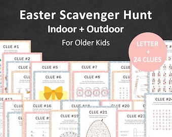 Easter Scavenger Hunt for Teens Easter Egg Hunt Clues Older Kids Easter Bunny Escape Room Basket Treasure Hunt Indoor Outdoor Game PRINTABLE