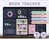 Book Tracker Spreadsheet Reading Tracker Digital Reading Journal Log TBR Template Book Library List Book Lover Planner Review Google Sheets