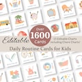 Daily Routine Cards Visual Schedule Toddler Routine Chart for Kids Chore Chart Daily Rhythm Checklist Montessori Preschool PEC Card EDITABLE product logo