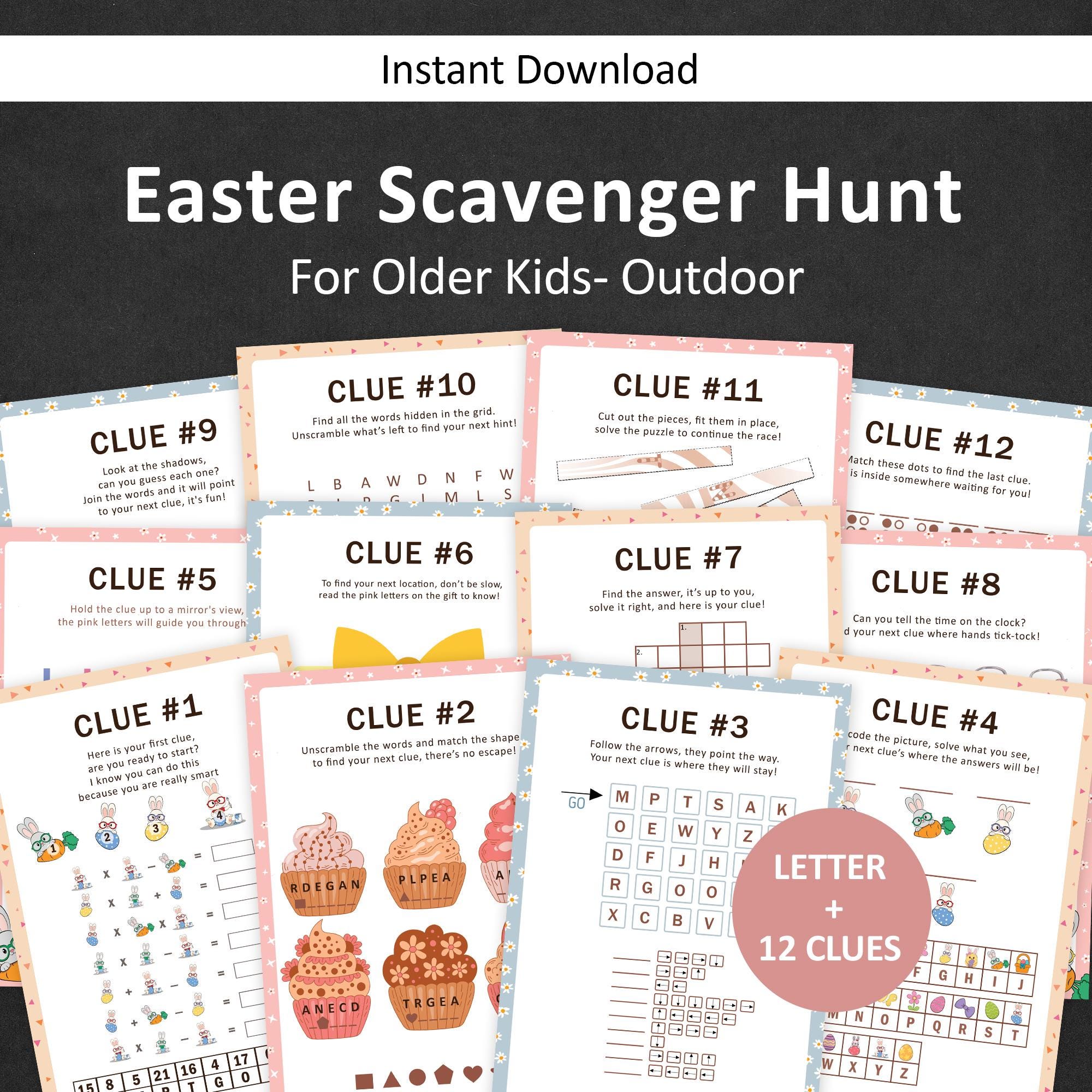 Easter Scavenger Hunt for Teens Easter Treasure Hunt Clues for Older ...