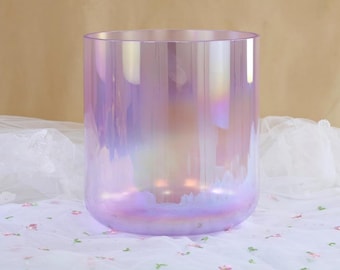 432 Hz 6-8″ Crystal Singing Bowl with Mallets and carrying bag