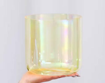 432 Hz 6-8″ Crystal Singing Bowl with Mallets and carrying bag