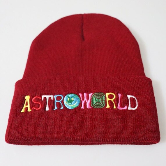 Astroworld Knitted Hat Embroidery 