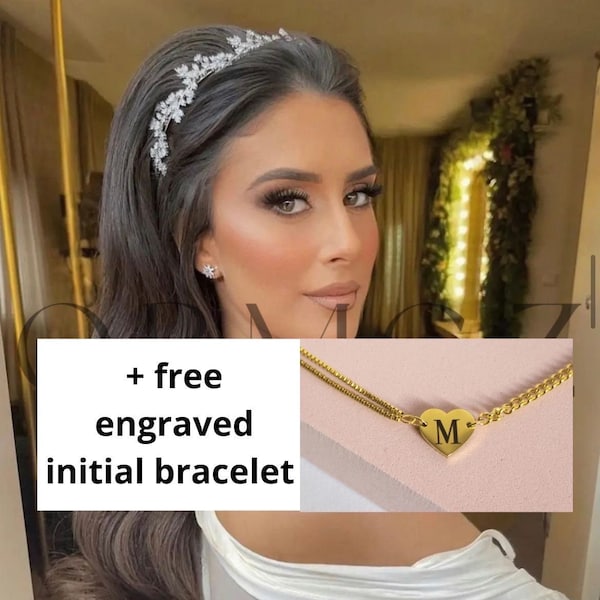Bridal headband luxury bridal headband high end bridal dress bridal hairaccessory bridal hair jewelry bridal hair comb la di brides