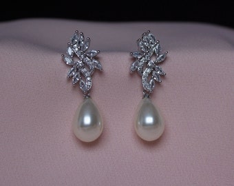 pearl teardrop earring luxury bridal earrings luxury elegant earrings