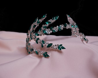Green Bridal headband luxury bridal headpiece bridal hair jewelry tiara bridal hair comb bridal hair pin bridal hair accessories