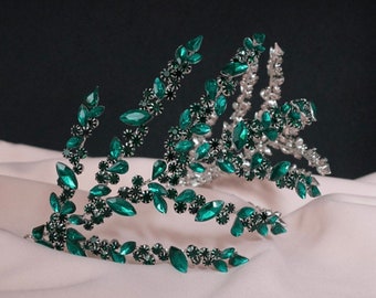 Green Bridal headband luxury bridal headpiece bridal hair jewelry tiara bridal dress bridal hair comb bridal bridal hair accessories