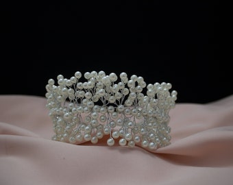 Cailey silver pearl diadem bridal dress bridal hair comb bridal hair pin