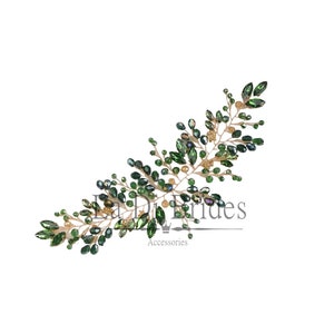 Green hair vine, green bridal hair vine, green hair accessory, bridal hair jewellery