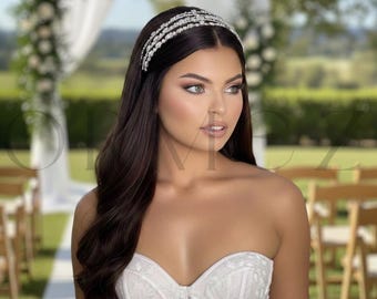 Bridal headband luxury bridal headband high end bridal dress bridal hairaccessory bridal hair jewelry bridal hair comb Ormez