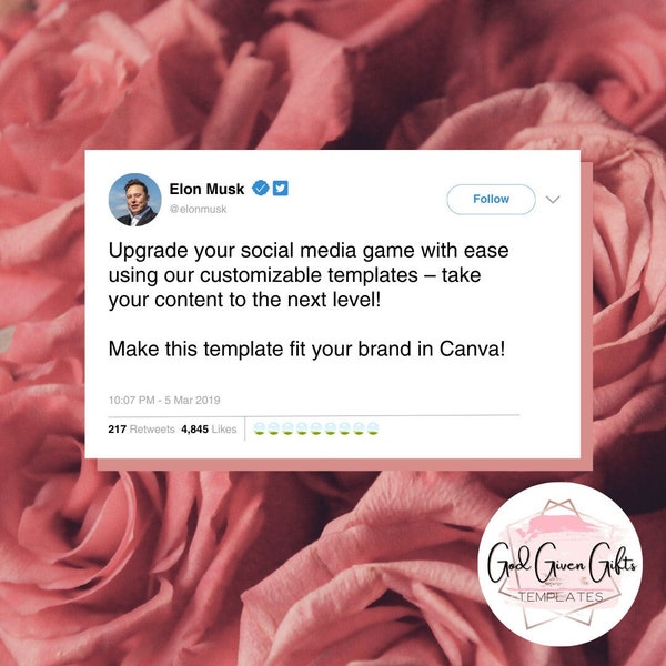 Twitter Post Template for Social Media, Canva Template