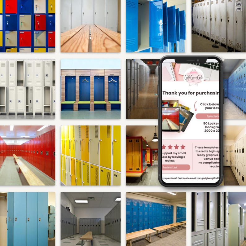 100 Locker Room Backgrounds Canva Template Bundle | Editable Sports ...