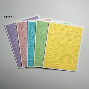 Lot de 5 cartes d'anniversaire en relief | Carte d'anniversaire faite main | Ensembles de cartes d'anniversaire | Cartes d'anniversaire | Joyeux anniversaire