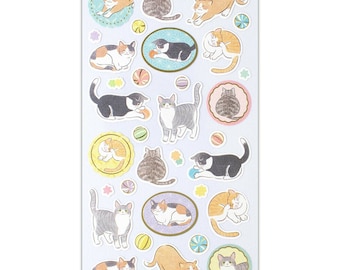 Japanese Cat Decor Stickers - Charming and Delicate