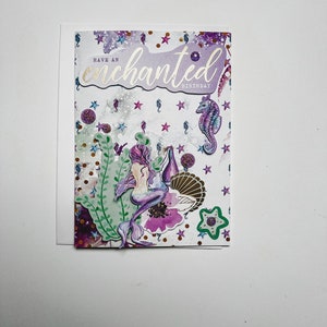 Carte d'anniversaire faite main | Cartes Sirène | Joyeux anniversaire | carte 3D | Carte d'anniversaire unique | carte d'anniversaire fille |