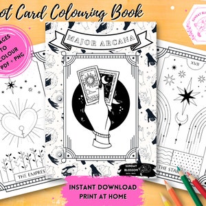Download Tarot Coloring Book Printable Pdf Major Arcana Coloring Book Etsy