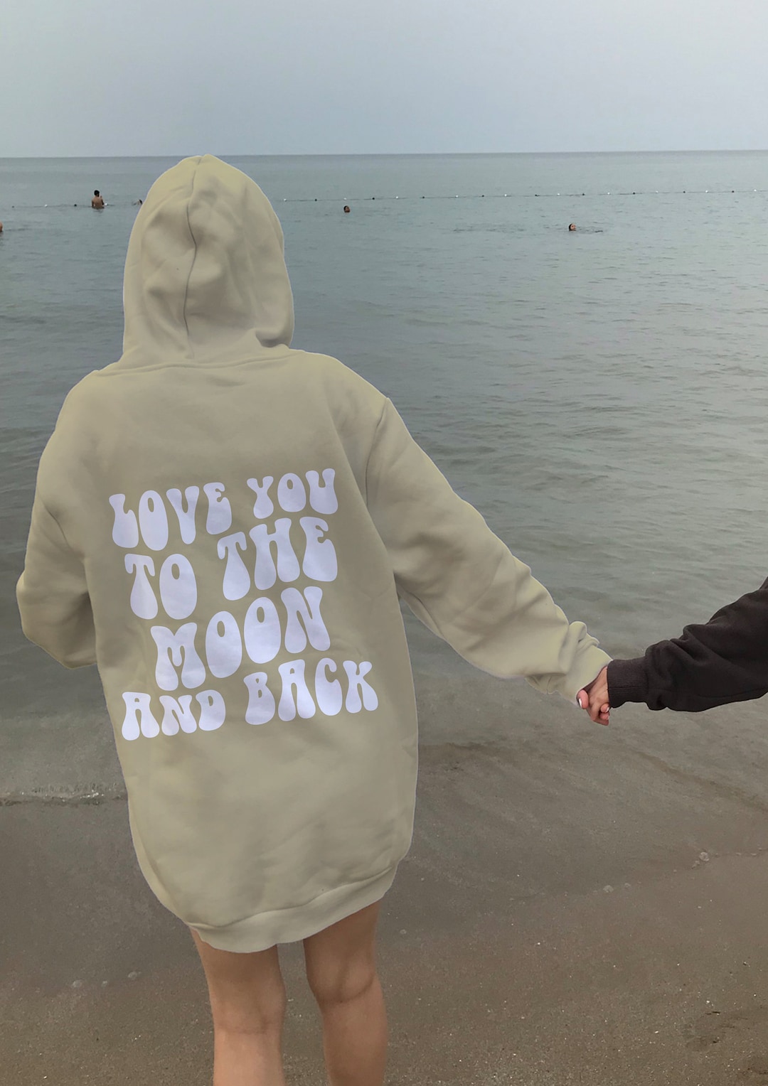 Love You Moon Hoodie Oversized Hoodie Inspirational Message - Etsy